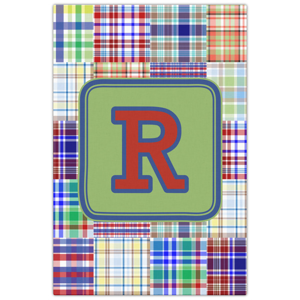 Blue Madras Plaid Print 20x30 - Canvas Print - Front View