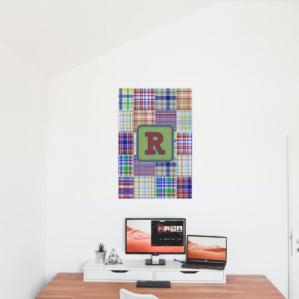Blue Madras Plaid Print 20x30 - Matte Poster - On the Wall