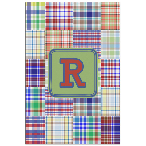 Custom Blue Madras Plaid Print Poster - Matte - 24x36 (Personalized)