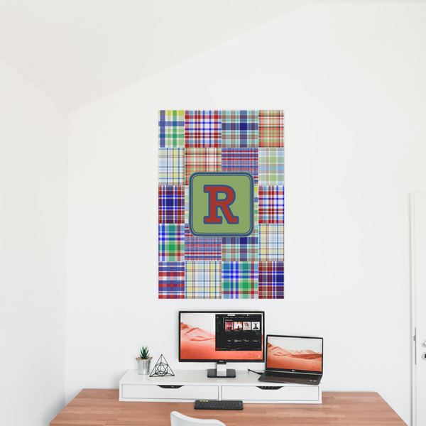 Blue Madras Plaid Print 24x36 - Matte Poster - On the Wall