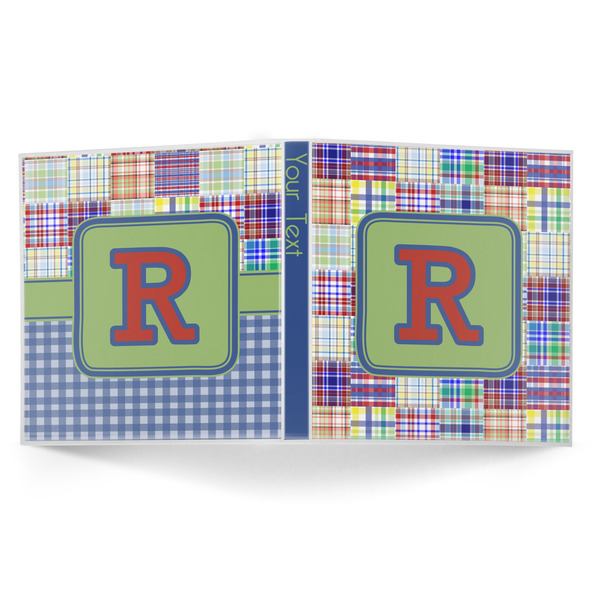 Blue Madras Plaid Print 3-Ring Binder Approval- 1in