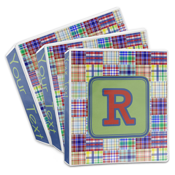 Blue Madras Plaid Print 3-Ring Binder Group
