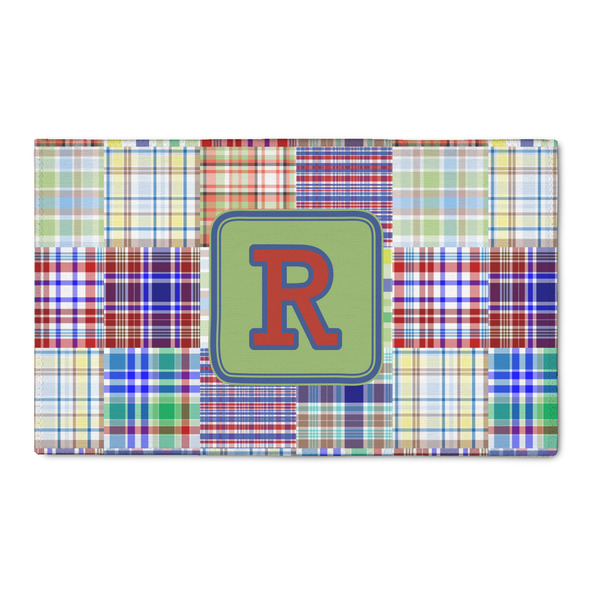 Custom Blue Madras Plaid Print 3' x 5' Indoor Area Rug (Personalized)
