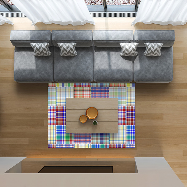 Blue Madras Plaid Print 5'x7' Indoor Area Rugs - IN CONTEXT