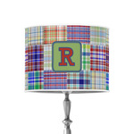Blue Madras Plaid Print 8" Drum Lamp Shade - Poly-film (Personalized)