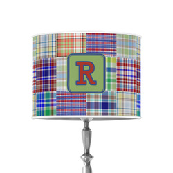 Blue Madras Plaid Print 8" Drum Lamp Shade - Poly-film (Personalized)