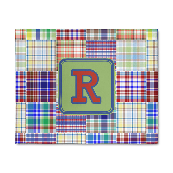 Custom Blue Madras Plaid Print 8' x 10' Indoor Area Rug (Personalized)