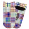 Blue Madras Plaid Print Adult Ankle Socks - Single Pair - Front and Back