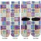 Blue Madras Plaid Print Adult Crew Socks - Double Pair - Front and Back - Apvl