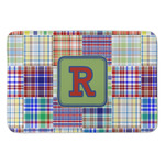 Blue Madras Plaid Print Anti-Fatigue Kitchen Mat (Personalized)