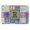 Blue Madras Plaid Print Anti-Fatigue Kitchen Mat (Personalized)