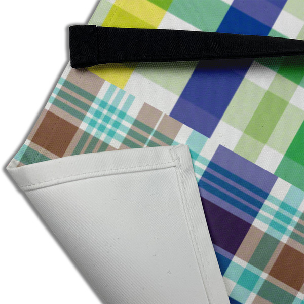 Blue Madras Plaid Print Apron - (Detail)
