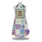 Blue Madras Plaid Print Apron w/ Initial