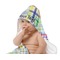 Blue Madras Plaid Print Baby Hooded Towel on Child
