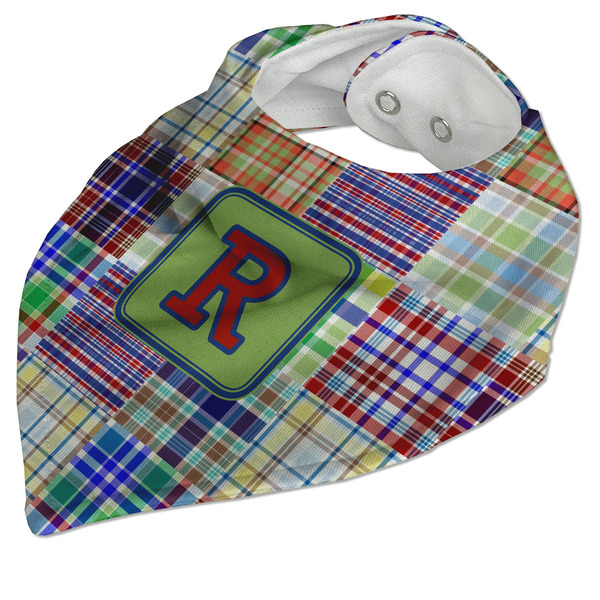 Blue Madras Plaid Print Bandana Closed