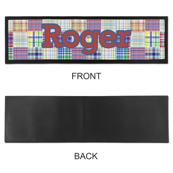 Blue Madras Plaid Print Bar Mat - Large - APPROVAL