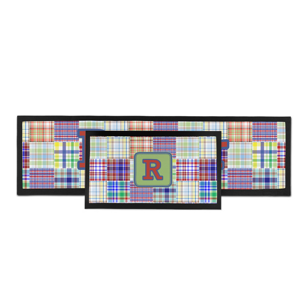 Blue Madras Plaid Print Bar Mat - Parent Main