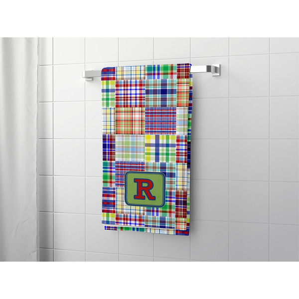 Blue Madras Plaid Print Bath Towel - LIFESTYLE
