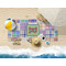 Blue Madras Plaid Print Beach Towel Lifestyle