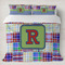 Blue Madras Plaid Print Duvet Cover Set - King (Personalized)
