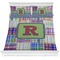 Blue Madras Plaid Print Comforter Set - Full / Queen (Personalized)