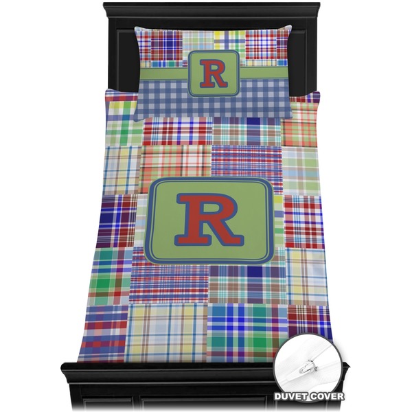 Blue Madras Plaid Print Bedding Set (Twin) - Duvet