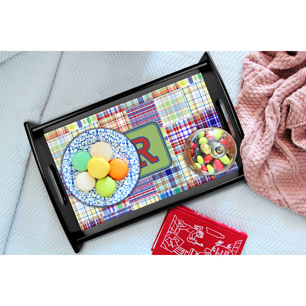 Blue Madras Plaid Print Black Tray - Lifestyle (UPDATED)