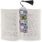 Blue Madras Plaid Print Bookmark with tassel - In book
