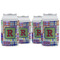 Blue Madras Plaid Print Can Cooler (12 oz) - Set of 4 w/ Initial