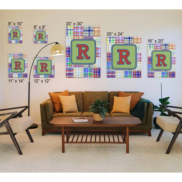 Blue Madras Plaid Print Canvas Prints - Multiple Sizes