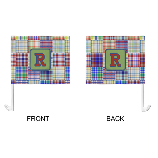 Blue Madras Plaid Print Car Flag - Large - APPROVAL