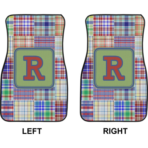 Blue Madras Plaid Print Car Mat Front - Approval