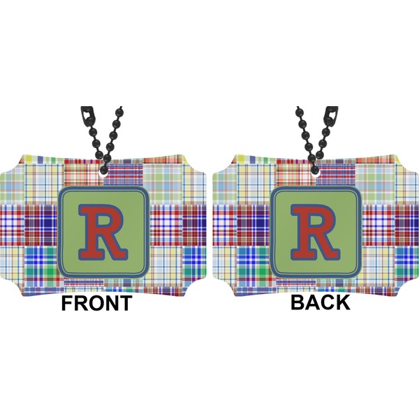 Blue Madras Plaid Print Car Ornament - Berlin (Approval)