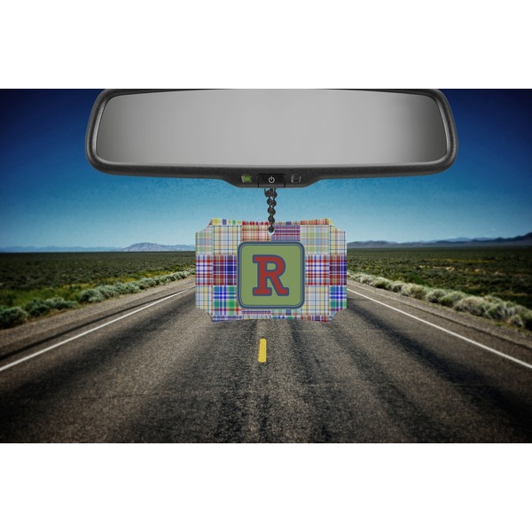 Blue Madras Plaid Print Car Ornament - Berlin (Road)