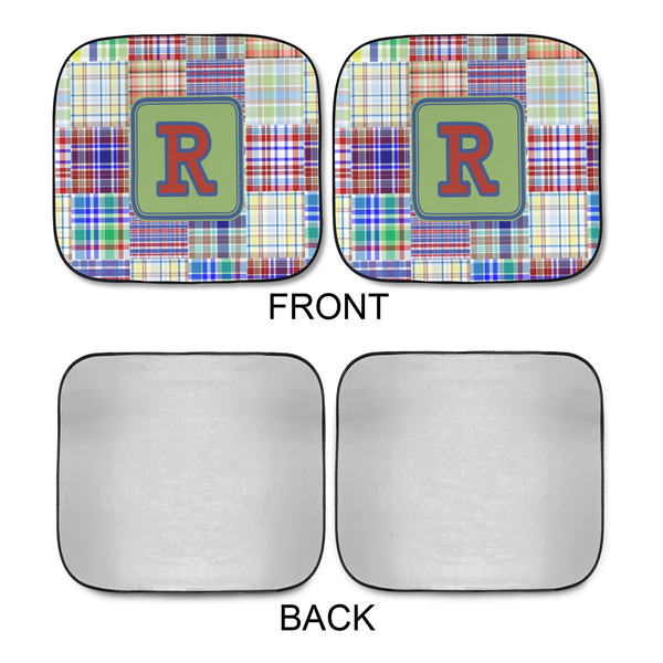 Blue Madras Plaid Print Car Sun Shades - APPROVAL