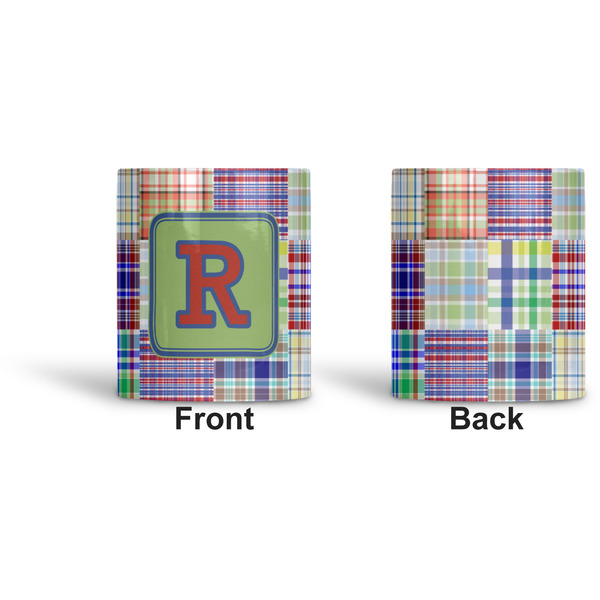 Blue Madras Plaid Print Ceramic Pen Holder - Apvl