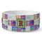 Blue Madras Plaid Print Ceramic Dog Bowl - Large (Personalized)