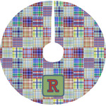 Blue Madras Plaid Print Tree Skirt (Personalized)