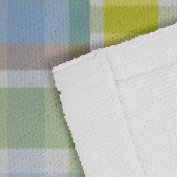 Blue Madras Plaid Print Close up of Fabric