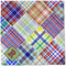 Blue Madras Plaid Print Cloth Napkins - Personalized Dinner (Full Open)