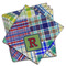 Blue Madras Plaid Print Cloth Napkins (Set of 4) (Personalized)