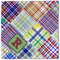 Blue Madras Plaid Print Cloth Napkins - Personalized Lunch (Single Full Open)