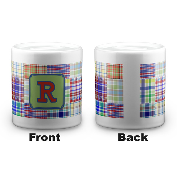 Blue Madras Plaid Print Coin Bank - Apvl