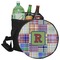 Blue Madras Plaid Collapsible Personalized Cooler & Seat
