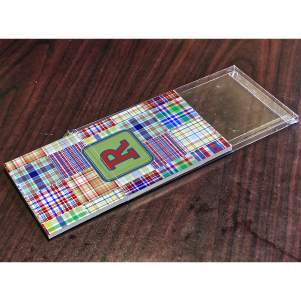 Blue Madras Plaid Print Colored Pencils - In Package