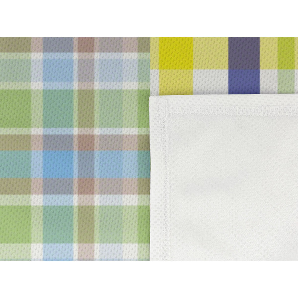Blue Madras Plaid Print Cooling Towel- Detail