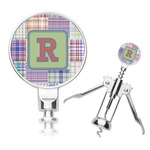 Blue Madras Plaid Print Corkscrew (Personalized)