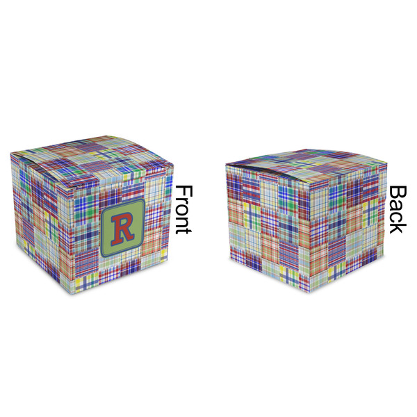 Blue Madras Plaid Print Cubic Gift Box - Approval
