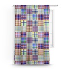 Blue Madras Plaid Print Curtain