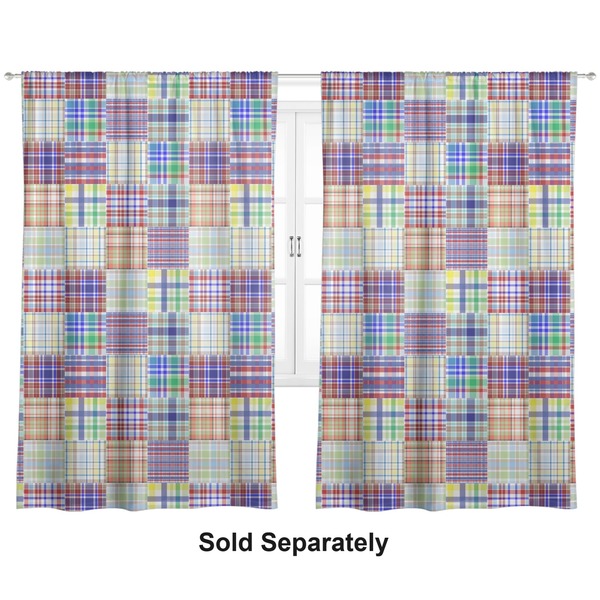 Blue Madras Plaid Curtain 112x80 - Lined